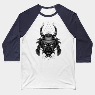 samurai skull head mecha Baseball T-Shirt